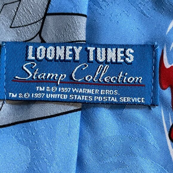 Looney Tunes Stamp Collection Vintage Bugs Bunny Polyester Necktie - Picture 4 of 6